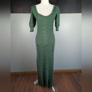 Green Knit Maxi Dress